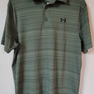 Under Armour Men's Striped Olive Polo